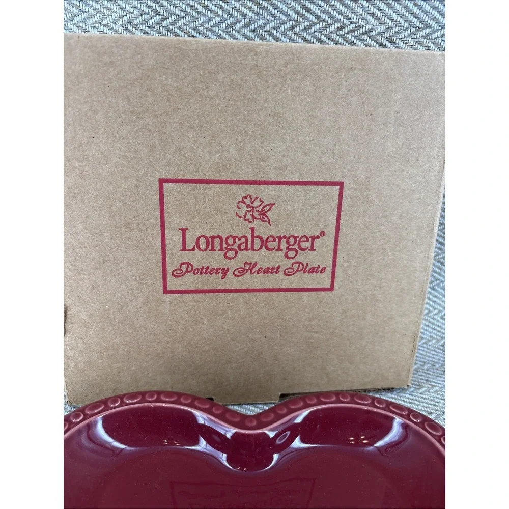 Longaberger Pottery 2001 Red Heart Plate #30506 Made in the USA